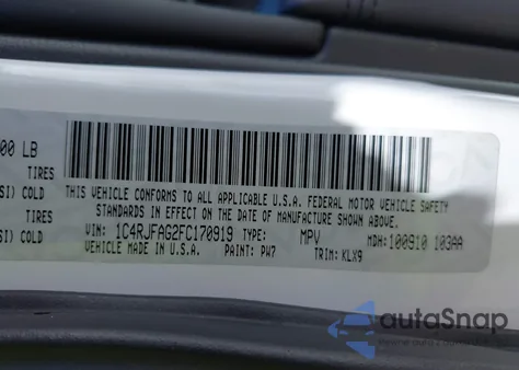 2015 Jeep Grand Cherokee Altitude из США, поврежденный, VIN 1C4RJFAG2FC170919